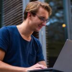 young man on computer
