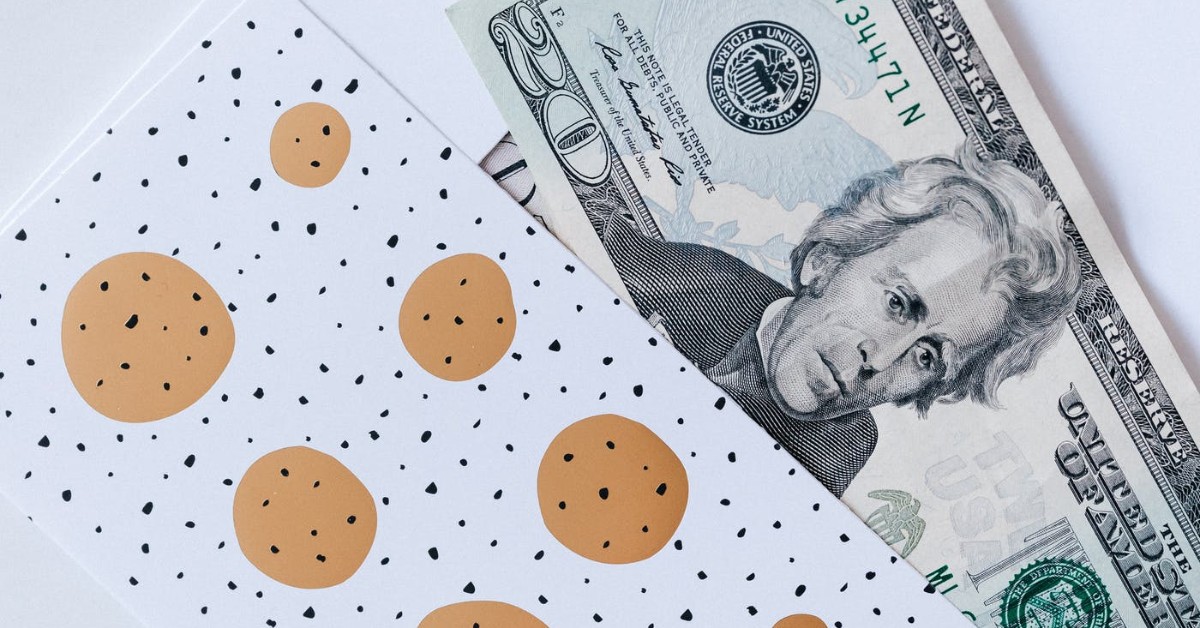 twenty dollar bill in an envelope