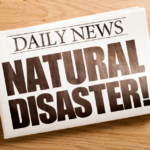 A newspaper called the Daily News has the headline NATURAL DISASTER. This implies that the article discusses preparing for a natural disaster with MaxLend.