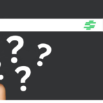 A woman, who is facing forward with her left pointer finger on her chin, is looking to her left without moving her her. On the side of her are four question marks. In the top corner is the MaxLend logo. This indicates that there are four questions to ask before taking out a loan.