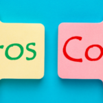 A yellow arrow pointing left says "Pros" in green letters and a pink arrow on the right says "Cons." The MaxLend logo is in the top corner. This indicates that the piece is about the Pros and Cons of Installment Loans.