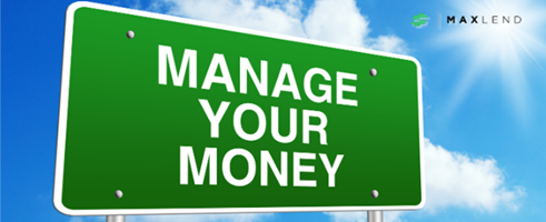 A green sign with white letters reading MANAGE YOUR MONEY, indicating that this MaxLend blog discusses money management.