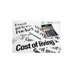 calculator placed on top of scattered newspaper headlines showing the rising cost of living represents the challenge of managing unexpected living expenses.