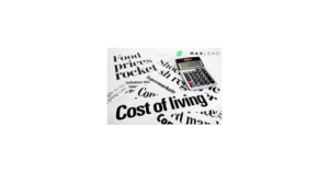 calculator placed on top of scattered newspaper headlines showing the rising cost of living represents the challenge of managing unexpected living expenses.